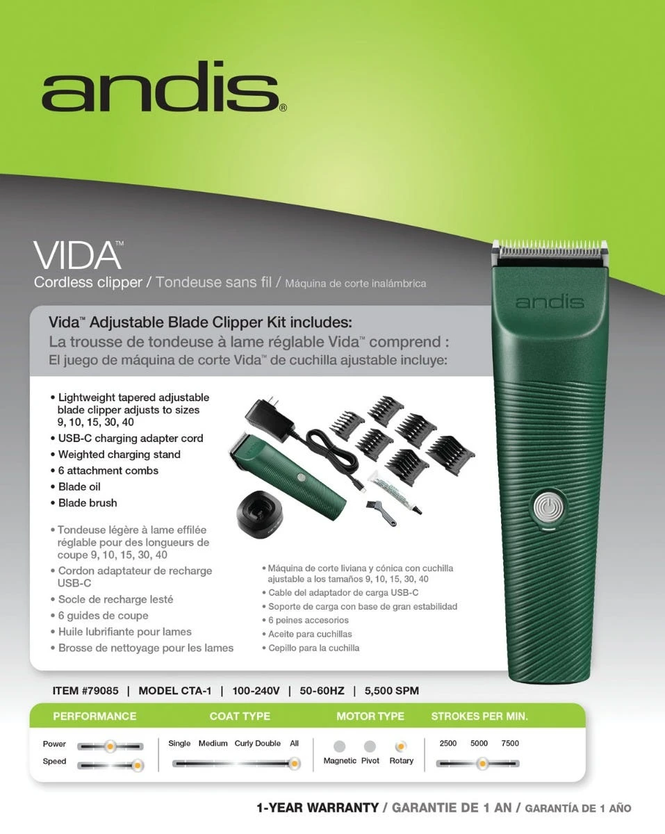 Andis Vida Adjustable Blade Clippers - Image 8