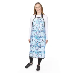 Top Performance Waterproof Grooming Apron Blue Crystal Print