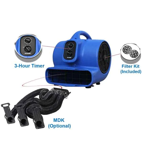 XPOWER X-800TF Cage Dryer & Drying Kit Blue - Image 3